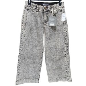 Democracy Jeans Crop Wide Leg Side Panel Pleated Front Skyrise Ab Technology 10